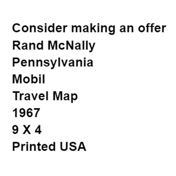 1967 Rand McNally Mobil Pennsylvania Travel Map Andy Reids Service Station - Picture 2 of 4